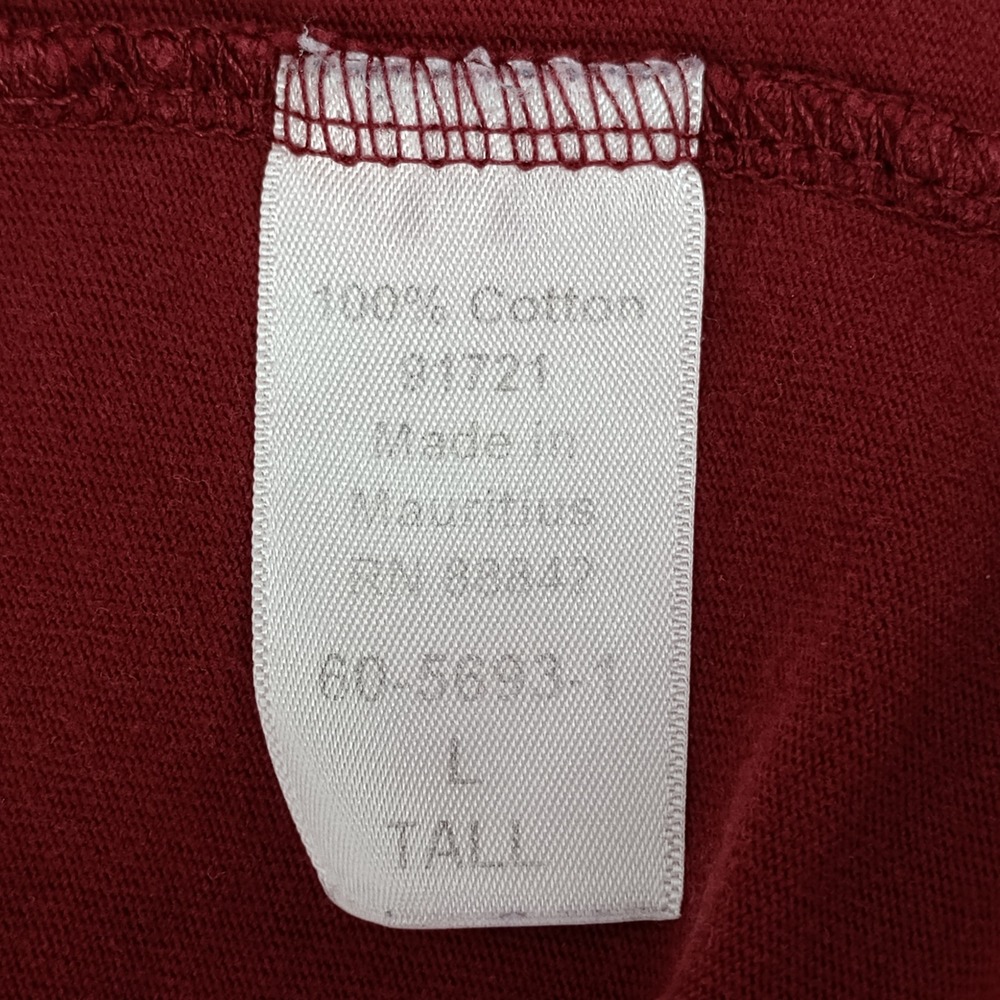 KingSize Mens L Tall Maroon Cotton Pocket Muscle Tee Sleeveless T-Shirt - Picture 4 of 6